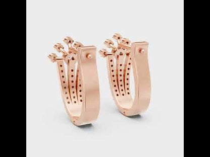 Round Cut Lab-Grown Diamond Hoop Earrings in