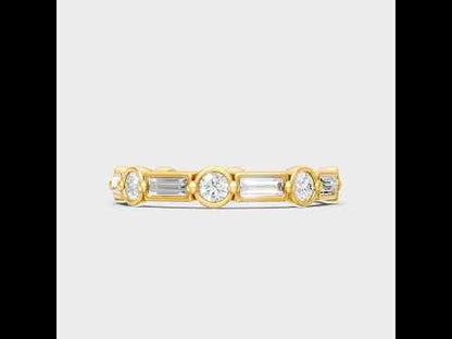 Round & Baguette Cut Lab-Grown Diamond Eternity Band in
