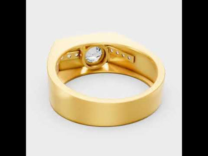 Round Cut Lab Grown Diamond Men’s Ring in