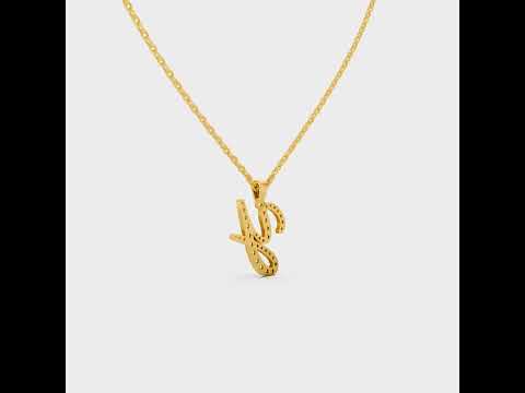 "Y" Alphabet Lab Grown Diamond Pendant with Chain. Available in 9K, 14K, 18K Yellow, White, Rose Gold & 950 Platinum. Ethical luxury worldwide.