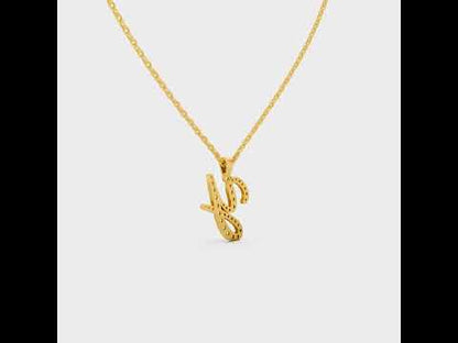 "Y" Alphabet Lab Grown Diamond Pendant with Chain. Available in 9K, 14K, 18K Yellow, White, Rose Gold & 950 Platinum. Ethical luxury worldwide.