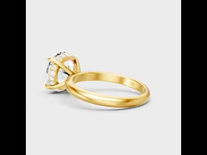 3.89 Carat Round Cut Lab-Grown Diamond Hidden Halo Ring in