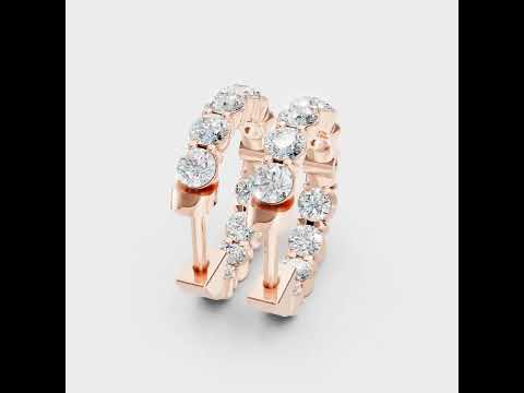 Designer Lab Diamond Hoop Earrings In Hallmark Yellow Gold Customizable