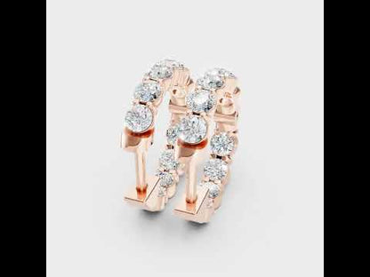 Designer Lab Diamond Hoop Earrings In Hallmark Yellow Gold Customizable