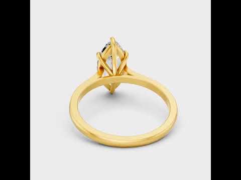 1 To 5 Ct Marquise Cut Lab Grown Diamond Engagement Ring In 9K 14K 18K Yellow White Rose Gold Or 950 Platinum. Ethical Luxury Proposal Ring With Brilliant Sparkle.