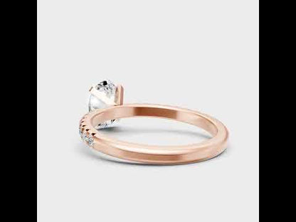 Oval & Round Cut Lab-Grown Diamond Ring in
