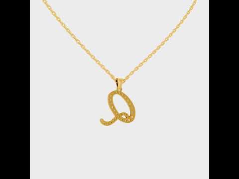 Shop our custom "Q" Alphabet Lab Grown Diamond Pendant with Chain. Available in 9K, 14K, 18K Yellow, White, Rose Gold & 950 Platinum. Ethical luxury worldwide.