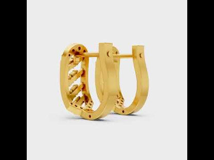Round Cut Lab-Grown Diamond Hoop Earrings in