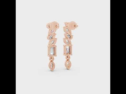 0.80 Carat Each Multi Shape Lab Grown Diamond Drop Earrings