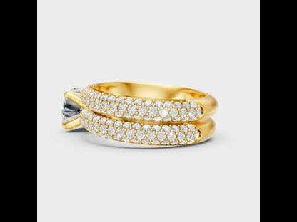 Luxury Round Solitaire Diamond Ring Set In Yellow Gold Elegant Jewelry
