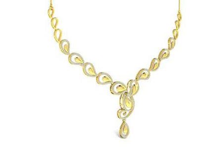 4.74 Ct Round Cut Lab Grown Diamond Necklace Set In
