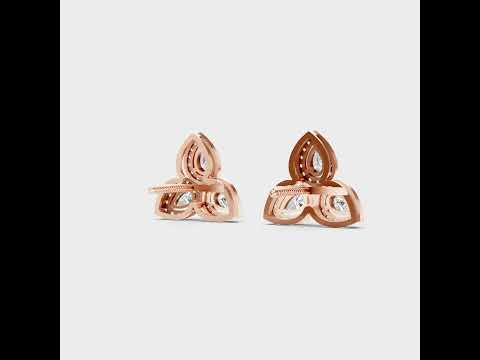 Sparkle with 0.96 Carat Round &amp; Pear Cut Lab-Grown Diamond Stud Earrings. Custom set in Solid Gold or 950 Platinum. Discover Ethical Luxury today!