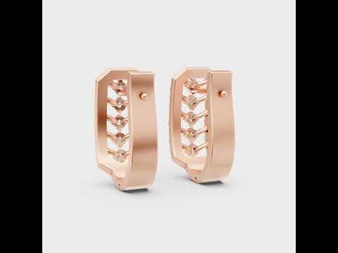 Round Cut Lab-Grown Diamond Hoop Earrings 