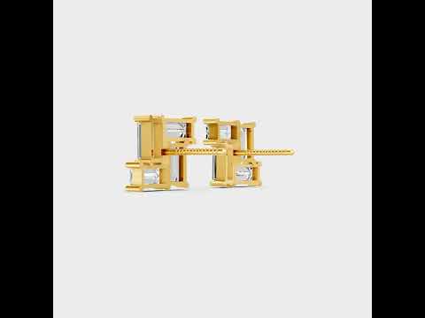 A 360-degree high-definition video showcase detailing the captivating Brilliant Sparkle of 2.88 Carat Baguette Cut Lab-Grown Diamond Stud Earrings, sweeping through 9K, 14K, 18K Yellow, White, Rose Gold, and 950 Platinum options to highlight the ultimate in Ethical Luxury Fine Jewelry.