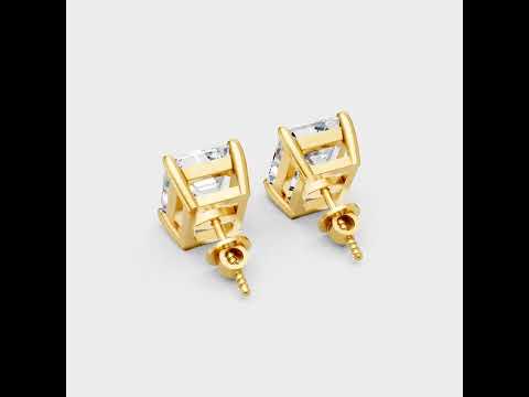 Certified 2.50 Ct Total Emerald Cut Lab-Grown Diamond Earrings (1.25 Ct Each) in 9K, 14K, 18K Yellow, Rose, White Gold & 950 Platinum. Ethical Luxury Jewelry.