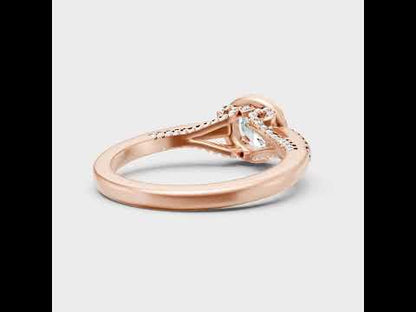 1.18 Ct Round Cut Lab Grown Diamond Halo Ring in