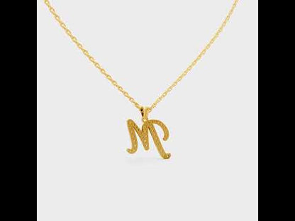 Shop our custom "M" Alphabet Lab Grown Diamond Pendant with Chain. Available in 9K, 14K, 18K Yellow, White, Rose Gold & 950 Platinum. Ethical luxury worldwide.