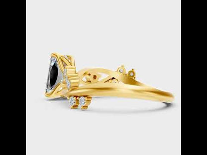 2.69 Ct Radiant & Round Cut Lab-Grown Diamond Solitaire Ring With Accents in 9K, 14K, 18K Yellow, White, Rose Gold or 950 Platinum. Ethical luxury fine jewelry with brilliant sparkle, timeless elegance, and refined sophistication.
