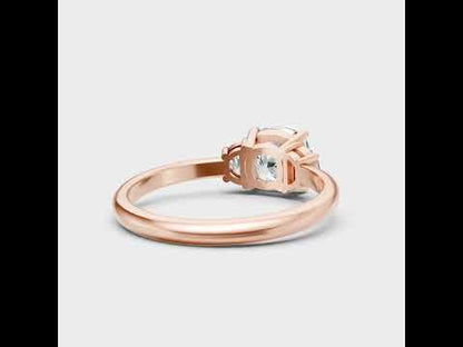 1.63 Ct Cushion & Half Moon Cut Lab-Grown Diamond Three-Stone Ring in
