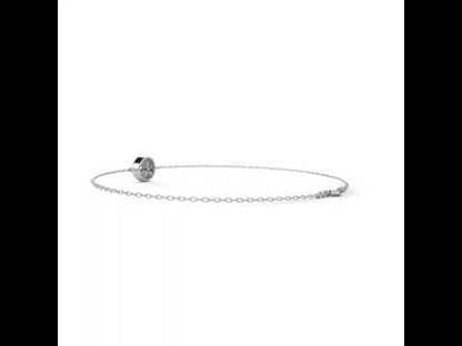 Round Cut Lab Grown Diamond Halo Bracelet In