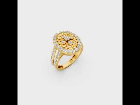 A cinematic 360-degree video showcase highlighting the incredible Brilliant Sparkle of a 1.20 Carat Round Cut Lab-Grown Diamond Cocktail Ring, rotating fluidly in 9K, 14K, 18K Yellow, White, Rose Gold, and 950 Platinum settings to display the pinnacle of Ethical Luxury Fine Jewelry.