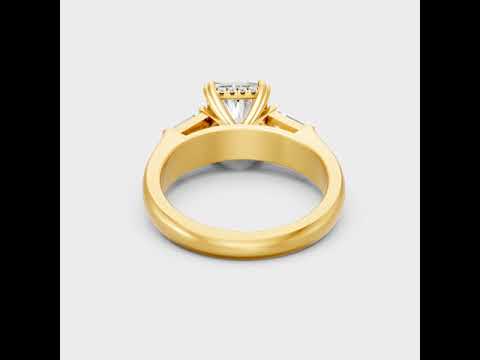2.7 Ct Multi-Shape Lab-Grown Diamond Halo Ring with Radiant, Baguette & Round Cut Diamonds in 9K, 14K, 18K Gold or 950 Platinum.
