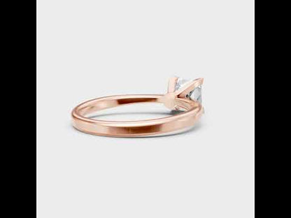 1 Carat Emerald Cut Lab Grown Diamond Ring in