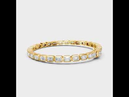 9.30 Ct Emerald Cut Lab-Grown Diamond Tennis Bracelet in