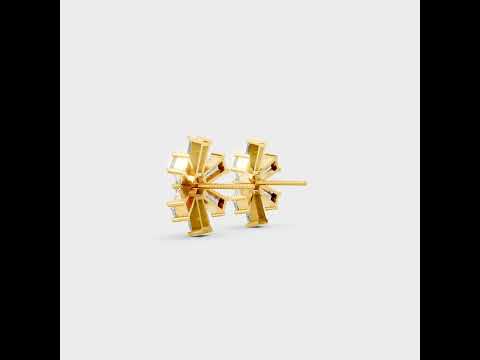 A 360-degree high-definition video showcase detailing the captivating Brilliant Sparkle of 2.16 Carat Baguette and Round Cut Lab-Grown Diamond Stud Earrings, sweeping through 9K, 14K, 18K Yellow, White, Rose Gold, and 950 Platinum options to highlight the ultimate in Ethical Luxury Fine Jewelry.