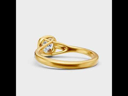 Round Cut Lab Grown Diamond Halo Ring in