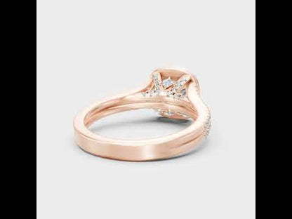 1.72 Ct Round Cut Lab Grown Diamond Double Halo Ring in
