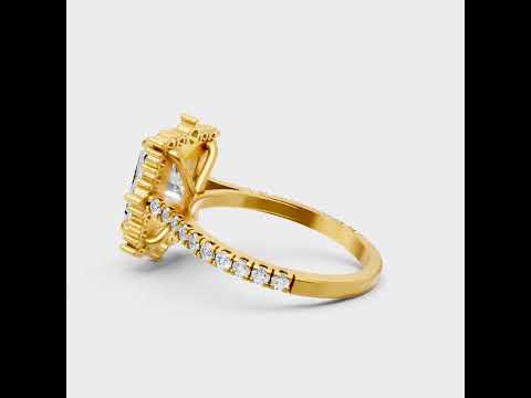 3.79 Ct Radiant & Round Cut Lab-Grown Diamond Ring