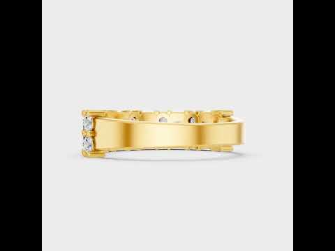 1.61 Carat Round Diamond Band In Yellow Gold Fine Jewelry