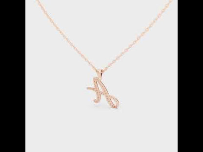 Shop our custom "A" Alphabet Lab Grown Diamond Pendant with Chain. Available in 9K, 14K, 18K Yellow, White, Rose Gold & 950 Platinum. Conflict-free luxury shipped worldwide.