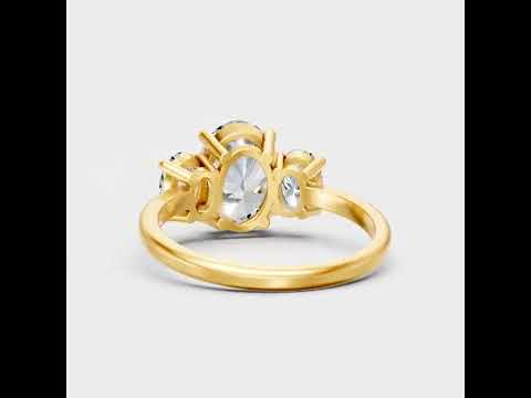 5.19 Carat Oval Diamond Ring In Yellow Gold Fine Jewelry