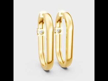 Round Cut Lab-Grown Diamond Hoops Earrings in