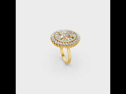 A 360-degree high-definition video highlight capturing the breathtaking Brilliant Sparkle of a 2.81 Carat Multishape (Round Marquise Baguette Cut) Lab-Grown Diamond Cocktail Ring, beautifully customized across 9K, 14K, 18K Yellow, White, Rose Gold, and 950 Platinum for the ultimate statement in Ethical Luxury Fine Jewelry.