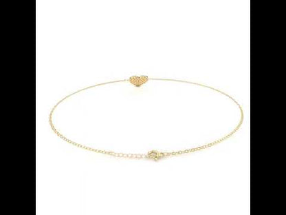 Round Cut Lab Grown Diamond Heart Bracelet In