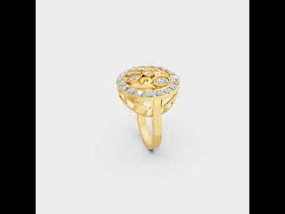 A cinematic 360-degree video showcase highlighting the incredible Brilliant Sparkle of a 1.39 Carat Multishape (Marquise Pear Round Cut) Lab-Grown Diamond Cocktail Ring, rotating fluidly in 9K, 14K, 18K Yellow, White, Rose Gold, and 950 Platinum settings to display the pinnacle of Ethical Luxury Fine Jewelry.