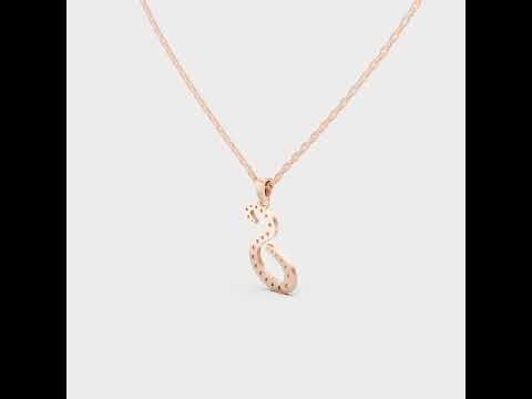 "S" Alphabet Lab Grown Diamond Pendant with Chain. Available in 9K, 14K, 18K Yellow, White, Rose Gold & 950 Platinum. Ethical luxury worldwide.