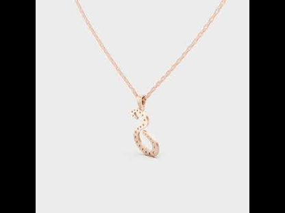 "S" Alphabet Lab Grown Diamond Pendant with Chain. Available in 9K, 14K, 18K Yellow, White, Rose Gold & 950 Platinum. Ethical luxury worldwide.