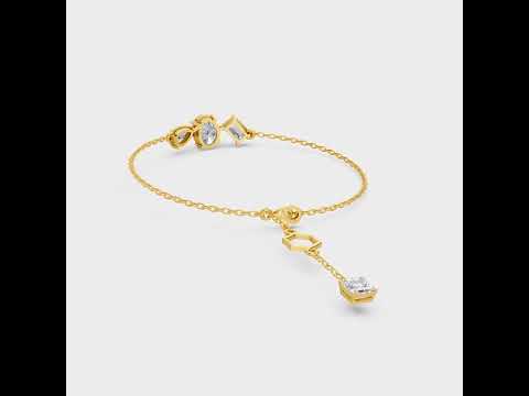 3.25 Ct Multi Shape Lab Grown Diamond Chain Bracelet 