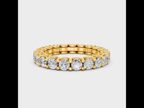 2.1 Ct Round Cut Lab-Grown Diamond Eternity Band Ring in 9K, 14K, 18K Yellow, White, Rose Gold or 950 Platinum. Ethical luxury fine jewelry with timeless sparkle.