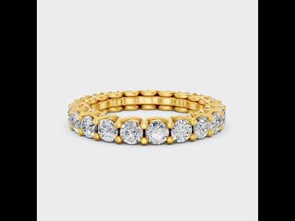 2.1 Ct Round Cut Lab-Grown Diamond Eternity Band Ring in 9K, 14K, 18K Yellow, White, Rose Gold or 950 Platinum. Ethical luxury fine jewelry with timeless sparkle.