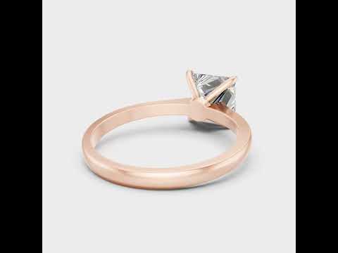 2 Carat Princess Cut Lab-Grown Diamond Solitaire Ring in 9K, 14K, 18K Yellow, White, Rose Gold or 950 Platinum. Ethical luxury fine jewelry with brilliant sparkle and timeless elegance.