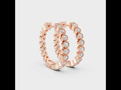 Round Lab-Grown Diamond Hoops Earrings