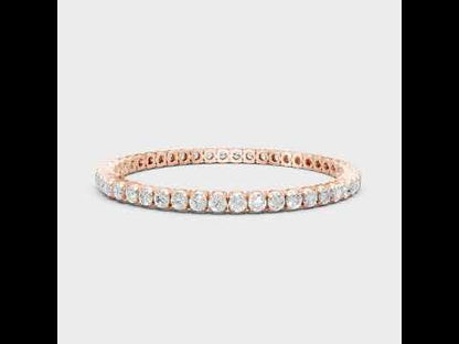 7 Carat Round Cut Lab Grown Diamond Tennis Bracelet in