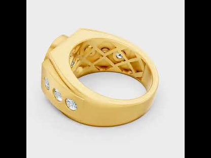 Round Cut Lab Grown Diamond Men’s Ring in