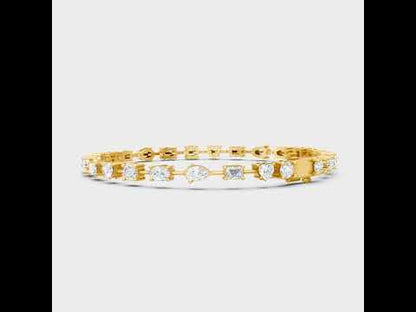 3.99 Ct Multi-Shape Diamond Tennis Bracelet in