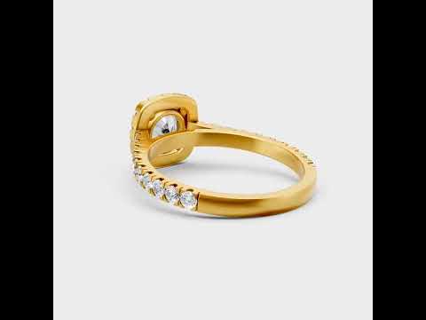 1.83 Ct Round Cut Lab-Grown Diamond Halo Ring